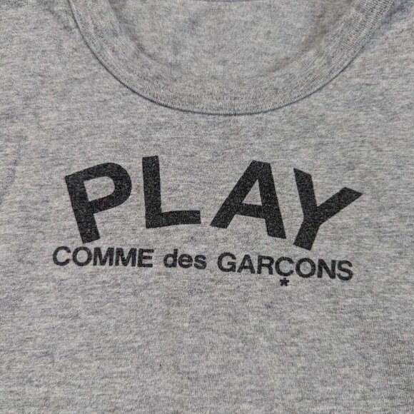 Comme Des Garcons Kids Size 6 Gray Play T Shirt Short Sleeve Crew Neck Unisex - Picture 3 of 7